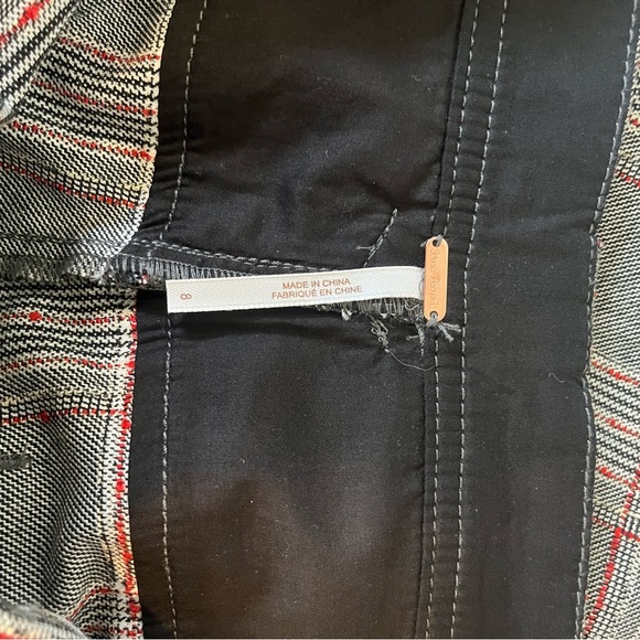 Free People Plaid Flare Pants Grey Brown Retro - Picture 7 of 7